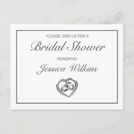 モダン ミニマル ホワイト ブライダルシャワー 招待状