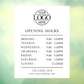 モダン ミニマル ホワイト | 営業時間 ウィンドウサイン (シート3)