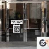モダン ミニマル ホワイト QRコード 企業 ロゴ ウィンドウサイン (オフィスドア)