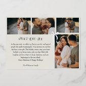 モダン ミニマル ボウ メリー モーメンツ フォト コラージュ 箔シーズンカード (裏面)