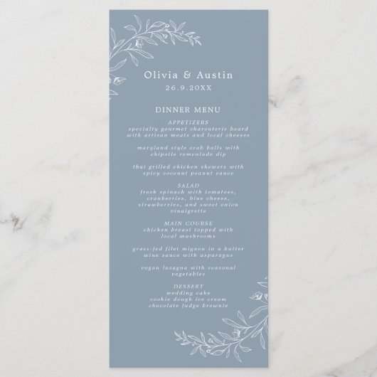 モダン ミニマル ボヘミアンテラコッタウェディング メニュー (正面)