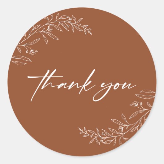 モダン ミニマル ボヘミアンテラコッタスクリプト ラウンドシール (正面)