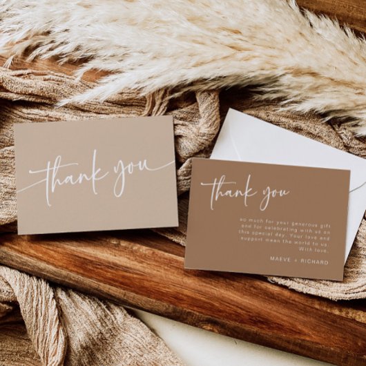 モダン ミニマル ボヘミア タウペ 感謝カード
