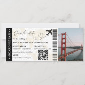 モダン ミニマル ボーディングパス 航空券 ウェディング セーブザデート (正面)