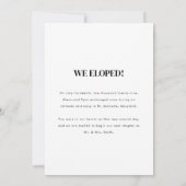 モダン＆ミニマル ボールド フォト ウェディング エロープメント 案内状 (裏面)