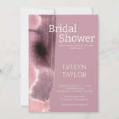 モダン ミニマル マウベ ダスティ ローズ ブライダル シャワー 招待状 (正面)