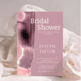 モダン ミニマル マウベ ダスティ ローズ ブライダル シャワー 招待状