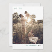 モダン ミニマル マーカー HOPE ターコイズ バーティカル シーズンカード (正面)