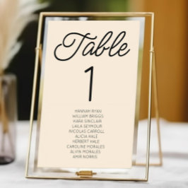 モダン ミニマル ミニマリスト シャンパン ウェディング テーブルナンバー