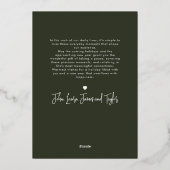 モダン ミニマル メリークリスマス 1枚の写真のエレガントなデザイン 箔シーズンカード (裏面)