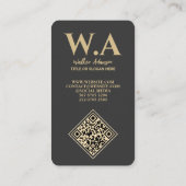 モダン ミニマル モノグラム | プロフェッショナル マーケティング 名刺 (裏面)