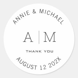 モダン・ミニマル・モノグラム・ホワイト ラウンドシール
