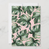 モダン ミニマル ヤシの葉 グリーン ウェディング 案内状 (裏面)