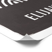 モダン ミニマル レインボー 名前 ぬりえアート ブラック ポスター (角)