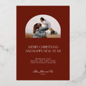 モダン ミニマル レッド アーチ 2 枚組 クリスマスカード 箔シーズンカード (裏面)