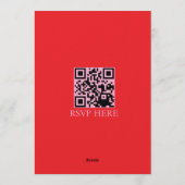 モダン ミニマル レッド ピンク ハート ウェディング 招待状 (裏面)
