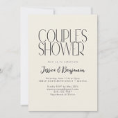 モダン ミニマル レトロ タイポグラフィ カップルシャワー 招待状 (正面)