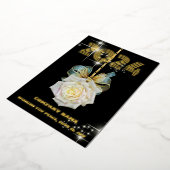 モダン ミニマル ローズ エレガント,会社名, 箔シーズンカード (回転した状態)