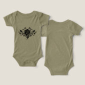 モダン ミニマル ローズ マーク ベビーTシャツ (デザイン正面&裏面)