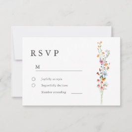 モダン ミニマル ワイルドフラワーズ ウェディング RSVP カード