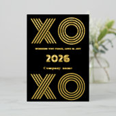 モダン ミニマル,会社のエレガントなXO XO 箔シーズンカード (立ち正面)