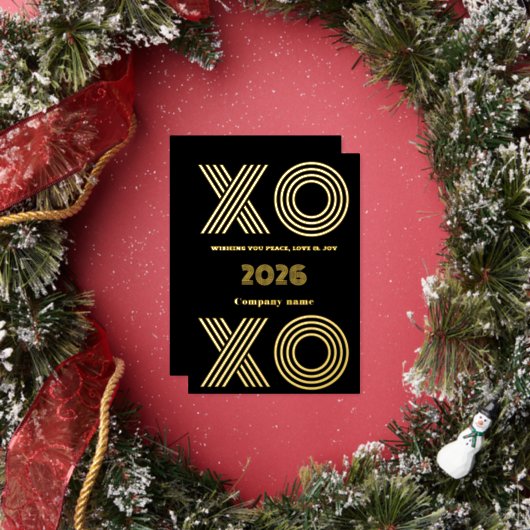 モダン ミニマル,会社のエレガントなXO XO 箔シーズンカード (インサイチュ)