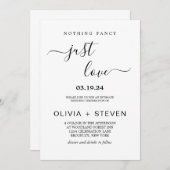 モダン ミニマル 何も特別なものはない ただ愛だけのウェディング 招待状 (正面/裏面)