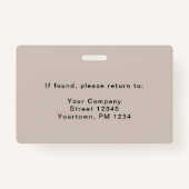 モダン, ミニマル，写真，サロン バッジ (裏面)