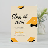 モダン ミニマル 卒業おめでとうカード | オーダーメイド 箔招待状 (立ち正面)