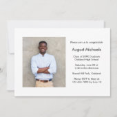 モダン ミニマル 卒業パーティーの写真 招待状 (正面)