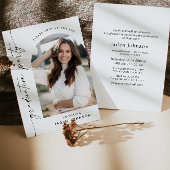 モダン ミニマル 卒業写真 卒業パーティー 招待状