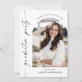 モダン ミニマル 卒業写真 卒業パーティー 招待状 (正面)