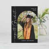 モダン ミニマル 卒業式4 フォト 卒業パーティー 招待状 (スタンド正面)