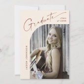 モダン ミニマル 卒業4 フォト 卒業パーティー 招待状 (正面)