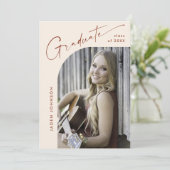 モダン ミニマル 卒業4 フォト 卒業パーティー 招待状 (スタンド正面)