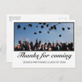 モダン ミニマル 卒業 ありがとう フォト ポストカード (正面/裏面)