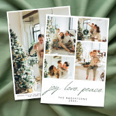 モダン ミニマル 喜び 愛 平和 5枚の写真 緑 シーズンカード