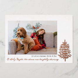 モダン ミニマル 宗教的 クリスマス ホイル 写真 箔シーズンカード
