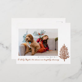 モダン ミニマル 宗教的 クリスマス ホイル 写真 箔シーズンポストカード