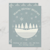 モダン ミニマル 宗派不問のスノーフレーク シーズンカード (正面/裏面)