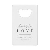 モダン ミニマル 愛の乾杯 ウェディング クレジットカード栓抜き (正面)