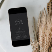 モダン ミニマル 手書きスクリプト リハーサルディナー 招待状