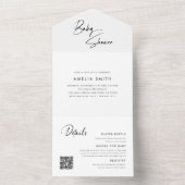 モダン ミニマル 手書き封筒 オールインワン オールインワン招待状 (内側)