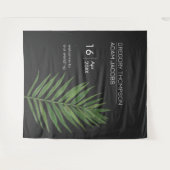 モダン ミニマル 星空とビーチ パーム ウェディング タペストリー (正面(横))