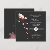 モダン ミニマル 桜の花 招待状 (正面/裏面)