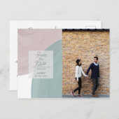 モダン ミニマル 水彩写真 セーブ・ザ・デート ポストカード (正面/裏面)