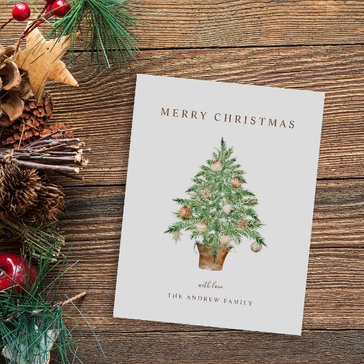 モダン ミニマル 水彩 クリスマス ツリー