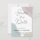 モダン ミニマル 水彩 | セーブ・ザ・デート 招待状 (正面)