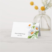 モダン ミニマル 水彩 ダリア ウェディング プレイスカード (裏面)