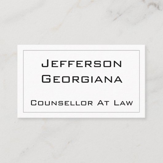 モダン＆ミニマル 法律カウンセラー名刺 名刺 (正面)